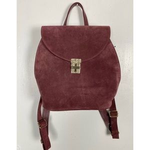 NEW Neely & Chloe Burgundy Suede Flap Backpack